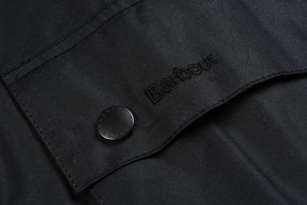 BARBOUR ASHBY WAXED JACKET - BLACK 7 BARBOUR ASHBY WAXED JACKET - BLACK - Image 5