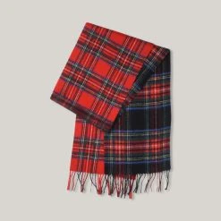 BARBOUR TEVIOT TARTAN SCARF - ROYAL