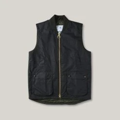BARBOUR RIB COLLAR WESTMORLAND VEST - SAGE