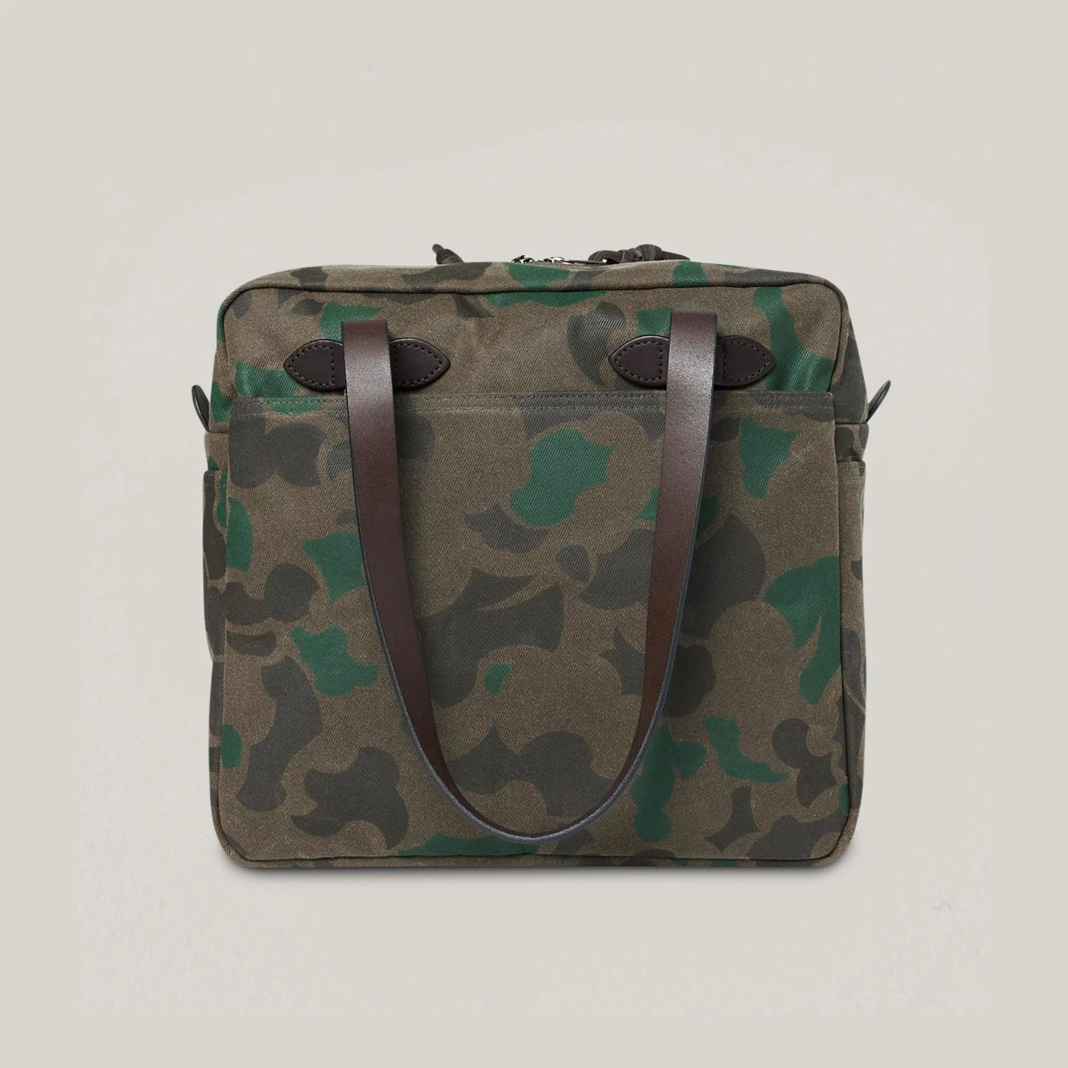 FILSON WAXED RUGGED TWILL TOTE BAG WITH ZIPPER - DARK WAX SHRUB CAMO 4 FILSON WAXED RUGGED TWILL TOTE BAG WITH ZIPPER - DARK WAX SHRUB CAMO - Image 2