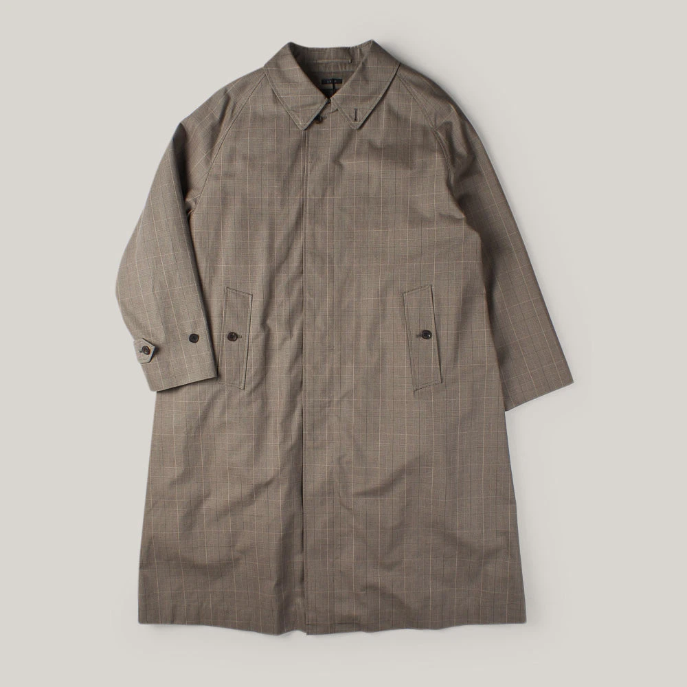 LENO BAL COLLAR COAT - GLEN CHECK 3 LENO BAL COLLAR COAT - GLEN CHECK