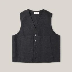 USED FILSON MACKINAW WOOL VEST - CHARCOAL