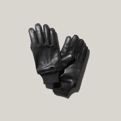 SNOW PEAK MILITARY LEATHER GLOVES - BLACK