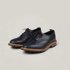 USED TRICKER'S BOURTON BROGUES - NAVY ANILINE