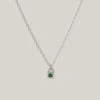 MEREWIF LONER NECKLACE STERLING SILVER - EMERALD -BARBOUR shop merewif loner necklace emerald silver 1024x1024@2x